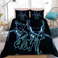 3D Print D-Daft P-Punk Bedding Set Soft Comforter Cover With 1/2pcs Pillow Shams For Kids Adults Duvet Cover Microfiber 135x200cm black
