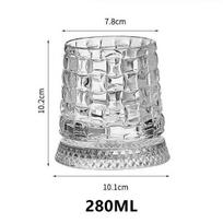 280ML Rotating Whiskey Glass Creative Crystal Premium Beer Cup Str Relief Liquor Cup With Base Straight Drink Mold Wine Glass 280ml gray