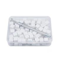 1Pc Nail Art Colored Smoke Sponge Tofu Square Blending Blush Nail White 100-Piece Scratch Pen Storage Box Set white