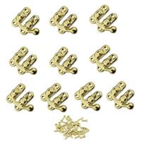 Jewelry Box Suitcases Wooden Box Lock Bag Accessories Hasps Lock Hook Concealed Buckle Horn Lock M-yellow-left hook beige