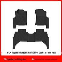Durable TPE Car Floor Mats for Toyota Hilux Pickup (2015-2024), Left/Right Hand Drive, Eco-friendly black