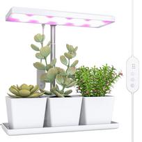 Augimo lempa 10W, pilno spektro LED augalų auginimo lempa su 3 gėlių padėklais, 31,8 x 13,4 x 35,6 cm, balta 31.8 x 13.4 x 35.6 cm