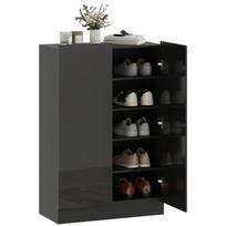 Shoe Cabinet Entrance Hallway with 2 Soft-Close Doors and Adjustable Shelves for 20 Pairs of Shoes Glossy Black 72 x 34.5 x 103 cm