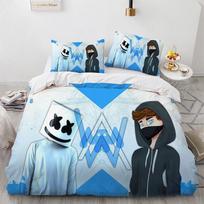 DJ A-Alan Walker Duvet Cover Pillowcase Bedding Set Adult Boy Girl Bedroom Decoration Children Gift Single Double Large Size 135x200cm gray