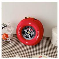 3D Cartoon Tyre Shaped Schoolbag EVA Waterproof Wheel Backpack for Kindergarten Kids raudona