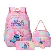 Stitch Lilo & Stitch Kuprinės Rinkinys 3 dalys Didelės talpos Vaikams Mokyklinė Kuprinė Animacinis Lauko Dieninė Kuprinė 8