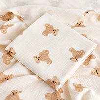 Baby Blanket Muslin Swaddle Newborn 2 Layer Cotton Bath Towel Summer Stroller Cover Wrap Gauze Toddler Sleep Blanket Baby Items 100cmX100cm beige