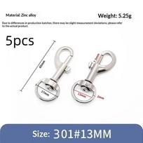 5Pcs Round Bottom Metal Pet Buckle Swivel Lobster Clasp Dog Collar Snap Keychain For Pet Leads Leash Diy Hardware Accessories 301S-13mm 5pcs white