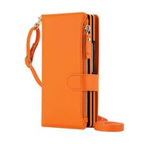 Samsung Galaxy Z Fold 8 Ultra Fold 8 piniginės tipo dėklas Nuimamas magnetinis telefono dėklas Apyrankė Dirželis ir Crossbody dirželis Galaxy Z Fold 8 oranžinė