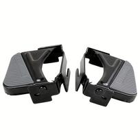 Non-Slip 1 Pair Folding Bicycle Rear Pedals Iron Bike Footrest Pedal for Road Cycling Safety Rear Seat black