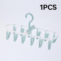 2024 New Collapsible Clothes Drying Rack Travel Shirt Socks Hangers with Clips Foldable Pants Clothes Hangers Closet Organizer white