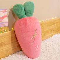 Large Fruit Pillow Rabbit Hair Carrot Long Strip Pillow for Girls and Children's Bed Plush Toys Sleeping Pillow 50 cm (0.4kg) blue