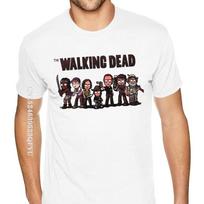 Cute The Walking Dead Stylized Cartoon Tee Shirts Men Gothic Style Anime Tshirt Pure Cotton Kawaii Style Tee Shirt S black