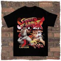 Game Spring Street Fighter Rock and Rap Loose High Street Highquality Mens Tshirts Womens Tshirts Couple Styles S brown