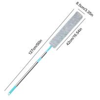 Extendable Duster For Under Appliances Long Handle Dusting Wand Reusable Microfiber Cleaning Tool for Refrigerator Couch Shelves gray