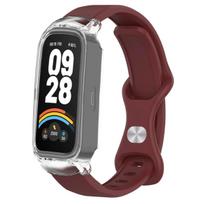 Dėklas+Dirželiai Xiaomi mi band 9 8 active išmaniajai laikrodžiui correa priedai Silikoninė apyrankė+Apsauginis PC dangtelis Redmi band 3 For Redmi band 3