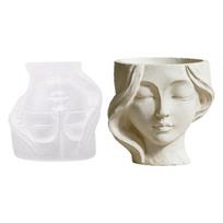 Sleep Beauty Lady Shape Silicone Molds For Making Candle Holder Pen Cup Gypsum Flowerpot Home Decoration Resin Art 1