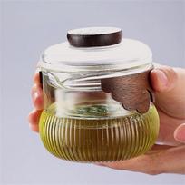 250ml High Borosilicate Glass Gaiwan with Anti Scalding Wooden Handle Kungfu Tea Set Brewing Green Tea Hand Holding Pot 250ml gryna