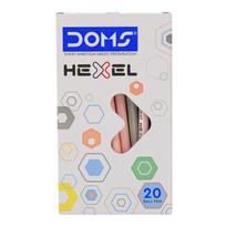 DOMS Hexel Ball Pen Blue Ink 20 Pc Pack Smooth Writing Pens For School Office Exams Home Daily Use Reliable Grip Box white
