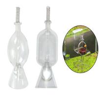 Glass Aquarium Feeder Transparent Fish Food Dispenser Easy Cleaning Device for Freshwater and Saltwater Tank Feeding Straight white