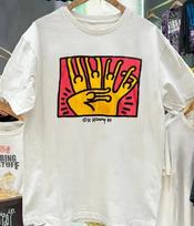 Keith Haring retro white tshirt unisex classic style S5XL FN1603 Unisex T-Shirt S black
