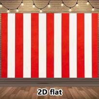 2D Carnival Tent Style Red White Striped Background Cloth 47.2x31.5inch/120*80cm red