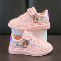 Girls Solid Sole White Sneakers Spring Casual Sports Shoes Korean Big Kids Flat Canvas Trainers size 26 rožinė