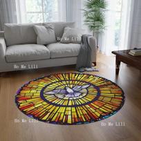 Holy Spirit Round Rug Religion Christianity Catholic Or Orthodox Church Home Decor Carpet 60X60cm gray