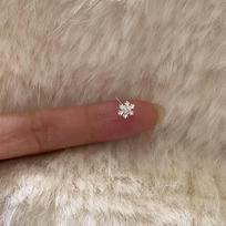 Korean Style Snowflake Stud Earrings with Micro-Paved Zirconia - Luxurious, Shiny, and Elegant Mini Design