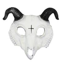 Halloween Goat Skull Animal Mask - PU Horror Party Prop balta