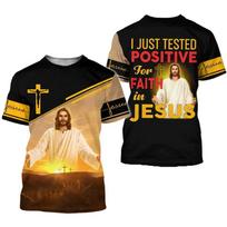 Christ T-shirt 3D Printed Jesus Cross Graphic T-shirt Men's Fashion Crew Neck Short Sleeve Tops Summer Harajuku Casual Kids Top S