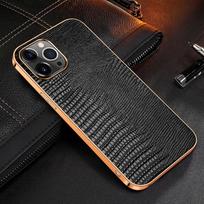 Genuine Leather Case For iPhone 13 12 11 Pro MAX 12 Mini 12Pro 13Pro 11Pro X XR XS Max Case Luxury Plating Soft edge Back Cover For iPhone 12Pro gray