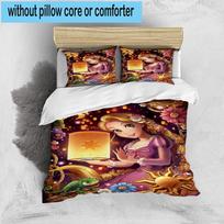 3PCS Princess Rapun-zel 3pcs Bedding,Including 3PCS Duvet Cover And 2pcs Pillowcases Perfect for Christmas,Ideal for Bedroom, Dormitory 135cm*200cm