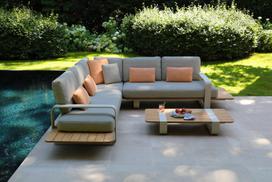 Garden furniture set with teak wood dox 270x270 zumm white homms