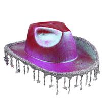 Glitter Cowboy Hat LED Pearlescent Western Hat Luxury Retro Cowboy Hat  Party brown