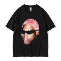 Hot Sale The Worm Dennis Rodman Graphic T Shirt Men Women Boys Basketball Short Sleeve T Shirts Male Cotton Oversized Streetwear 2XL