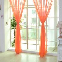 Spalvinga gėlėta tiulio durų langų užuolaida Sheer Valances skara oranžinė