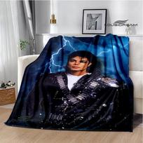 Michael Jackson retro spausdinti pledai Pikniko pledas Flanelinis pledas Minkštas jaukus pledas Kelioniniai pledai Lovos užtiesalai Gimtadienio dovana Size: 75*100cm, Weight: 230 GSM