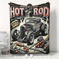 American Legend Pattern Flannel Throw Blanket - Soft and Warm, Ideal for Sofa, Home Leisure, Air Conditioning, Napping, Office Bed, and Camping Travel 75X95CM