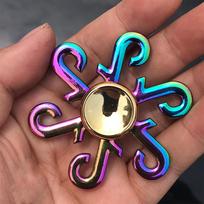 Vaivorykštės spalvų metalinis fidget spinner žaislas, nerūdijančio plieno guolis, didelės spartos, streso mažinimo suktukas, ADHD, nerimo žaislai suaugusiems ir vaikams blue