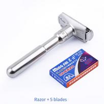 Adjustable Safety Razor Double Edge Classic Mens Shaving Mild 1-6 File Hair Removal Shaver gray