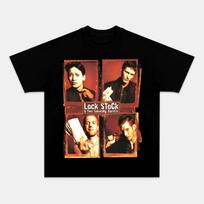Retro Lock Stock T-Shirt Men Women Classic Gangster Film Print Cotton Short Sleeve Casual Stree L brown