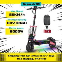 BOYUEDA S5 6000W Electric Scooter 60V 38Ah Dual Motor, 85km/h Fast Speed, 120km Range, NFC Smart App, RGB Lights, Off-Road Adult Escooter juoda