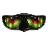 LED Velniuko Akių Įspėjamoji Šviesa Šalmas Naktiniam Važiavimui - Saugos Šalmas Motociklams ar Dviračiams B3【Smart LED Tail Light】 black