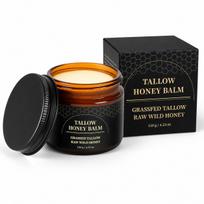 Grass-Fed Beef Tallow & Honey Balm, Botanical Body Moisturizer for Daily Skincare, 1 Pack 120g