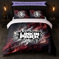 Linkin Park Print 3Pcs Bedding Set Duvet Cover With Two Pillowcases Soft Bed Linen For Household Bedroom 135cm*200cm
