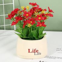 Artificial Potted Flowers Small Size Vibrant Multicolor Blooms Portable Fake Potted Plants for Home Office Desk Travel Decor A214