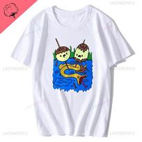 Summer Clothes Rock-style Chewing Princess Adventure Time Graphic T Shirts Fun Gift From Marceline Casual Cotton Shirt for Men S white