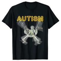 Retro Autizmo Skeletas Juokingi Vyriški Moteriški Marškinėliai Neurodivergentinis Autizmo Informuotumo Palaikymas Grafinis Marškinėlis Helovino Dovanos Vyriški Drabužiai XXXXL juoda