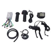 36V 48V 350W Brushless Motor Controller S866 LCD Panel Kit Electric Bike Conversion Brake Twist Handle Kit for Riding black